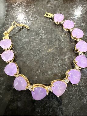 Gold-Plated Lavender Stone Tennis Bracelet